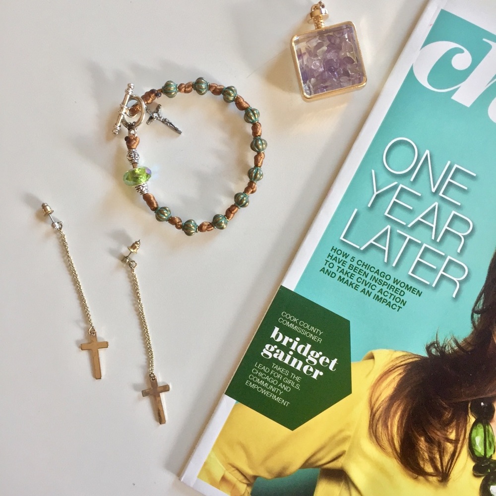 Green bead prayer bracelet